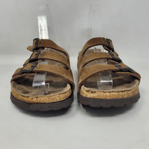 Birkenstock Betula Sandals Womens EU40 US6 Brown Nubuck Triple Straps Buckles - Picture 4 of 14